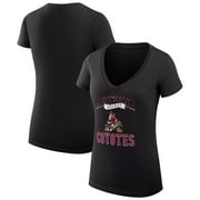 Women's G-III 4Her by Carl Banks Black Arizona Coyotes Team Logo Graphic V-Neck Fitted T-Shirt